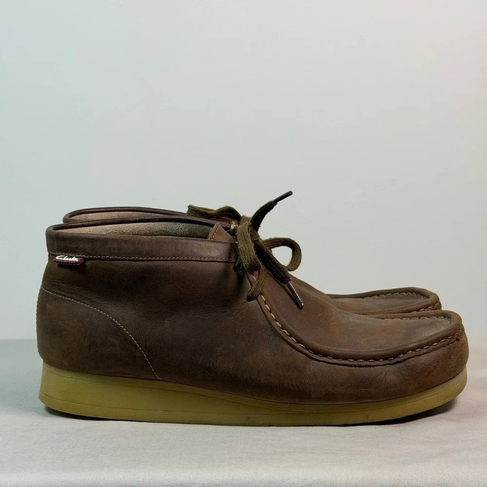 Clarks Stinson Hi Mens 11 Beeswax Brown Leather Moc Toe Chukka Boots 26063364